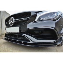 Накладка сплиттер на передний бампер Вар2 на Mercedes CLA C117 A45 AMG рестайл